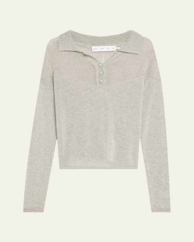Nell Lightweight Cashmere Polo Sweater